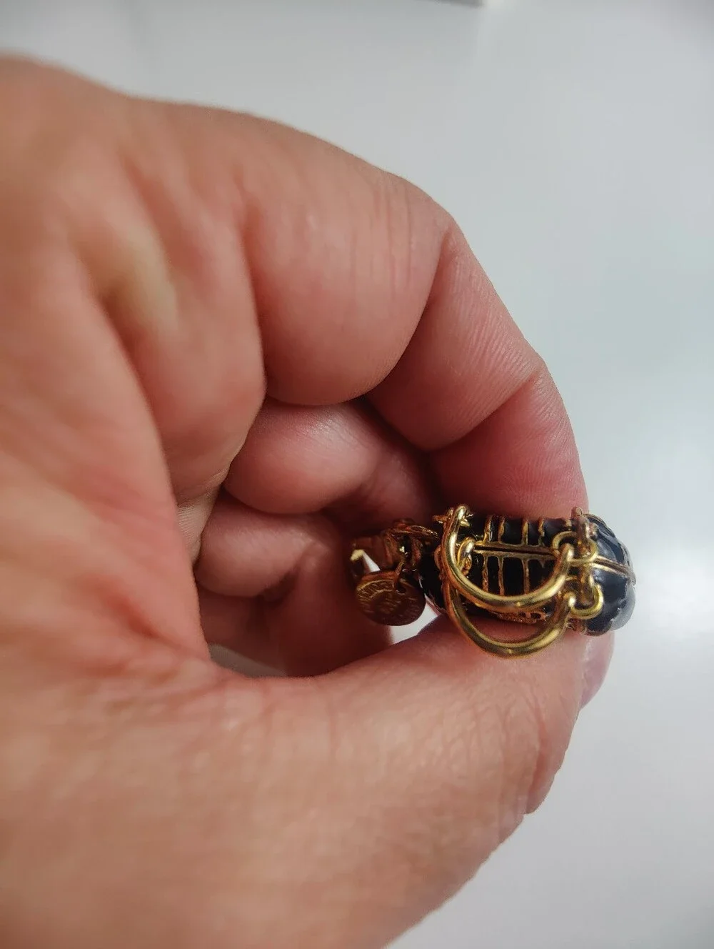 Vintage Neiman Marcus Limited Edition Miniature Purse Charm Black Enamel Gold